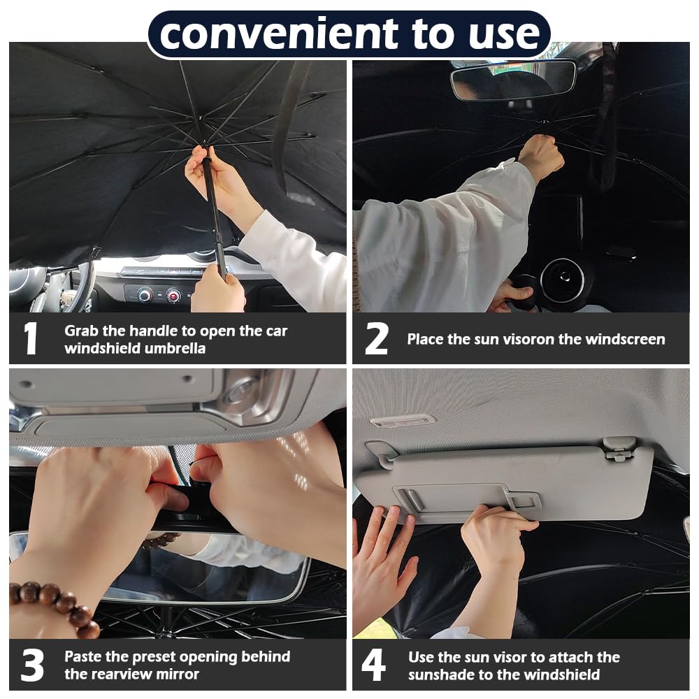 Car Windshield Sun Shade,Foldable Car Shade Umbrella for Blocking Sunlight