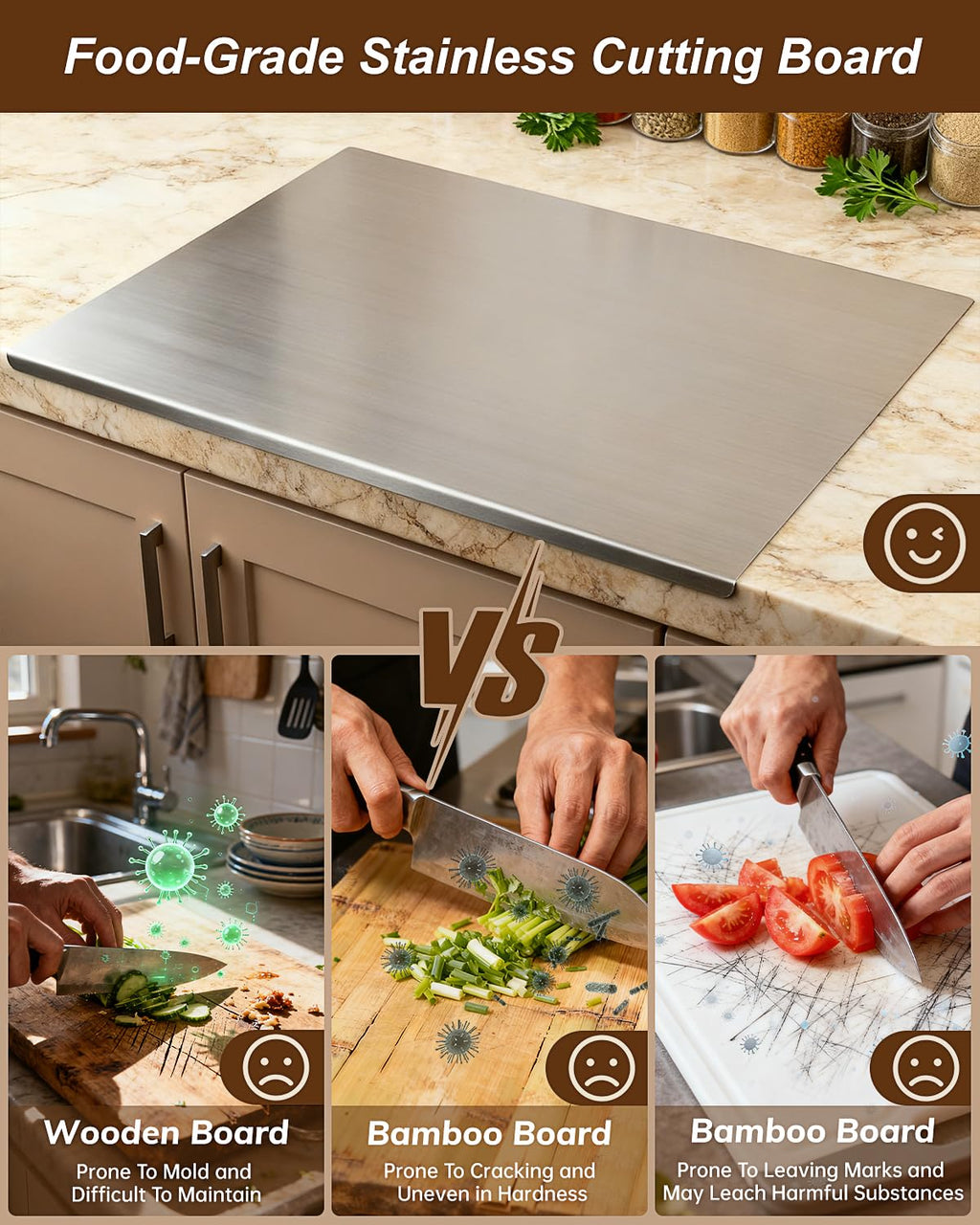 Stainless Steel Cutting Board for Kitchen