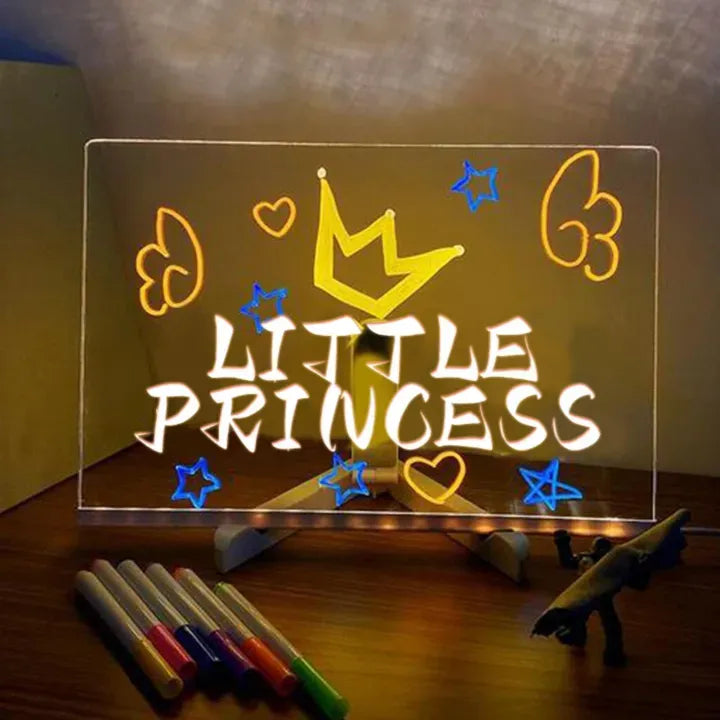 LED Glowing Drawing Board For Kids With Color Markers
