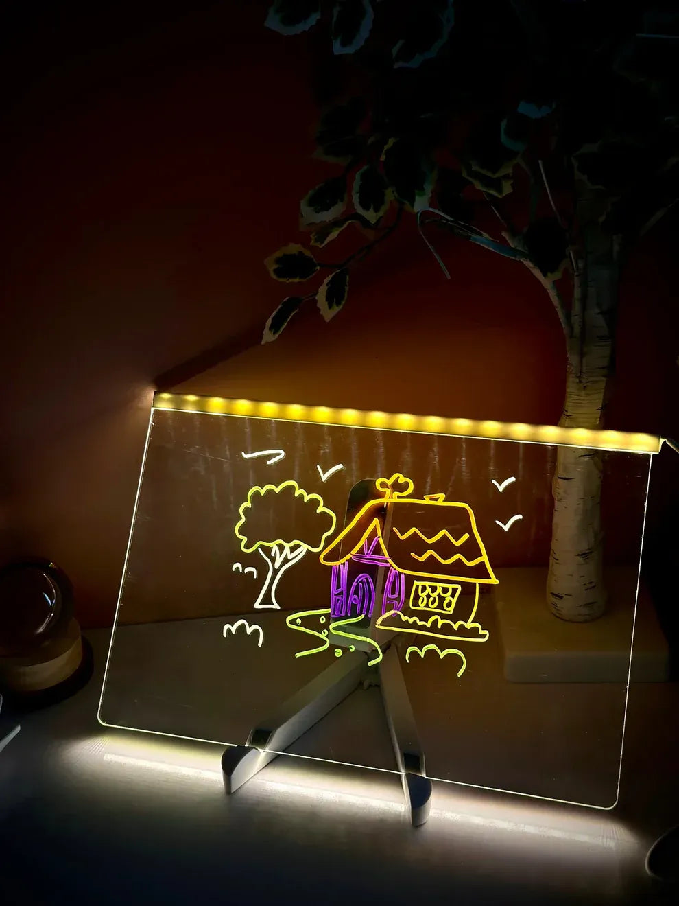 LED Glowing Drawing Board For Kids With Color Markers