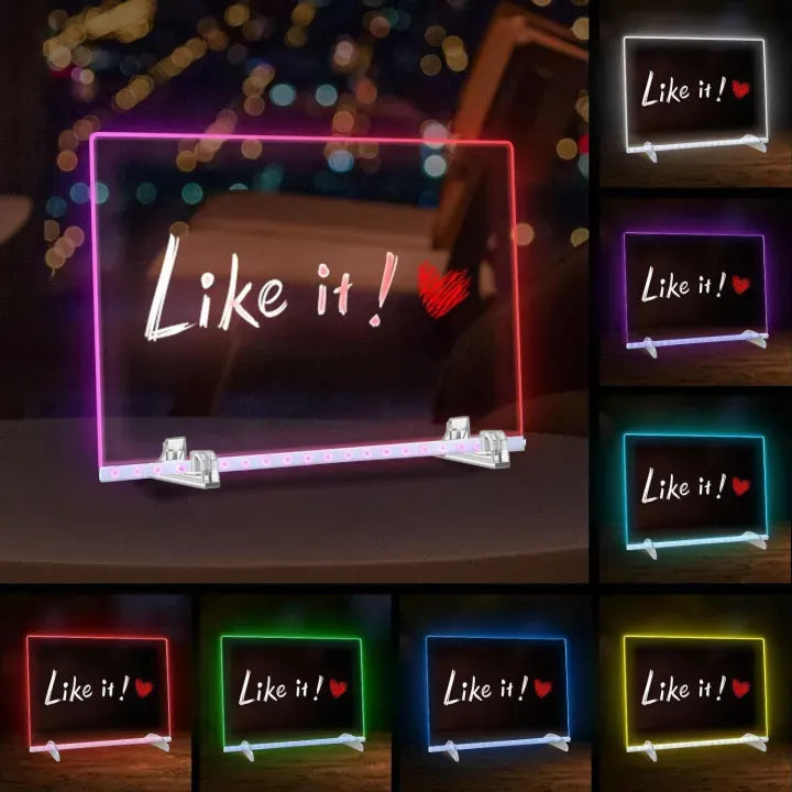 LED Glowing Drawing Board For Kids With Color Markers